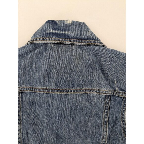 Vintage Y2K Levis Denim Vest Jacket Women Size M Distressed Grunge Western Retro - Picture 6 of 11
